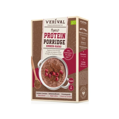 Organska ovsena proteinska kaša sa malinama i kakaom 400g NOVO (bez dodatog šećera)